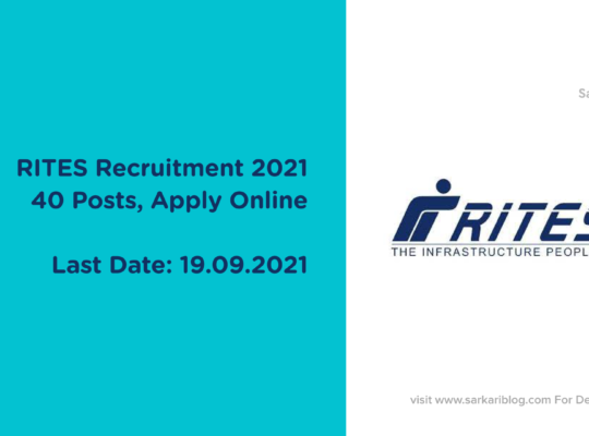 RITES Recruitment 2021, 40 Posts, Apply Online