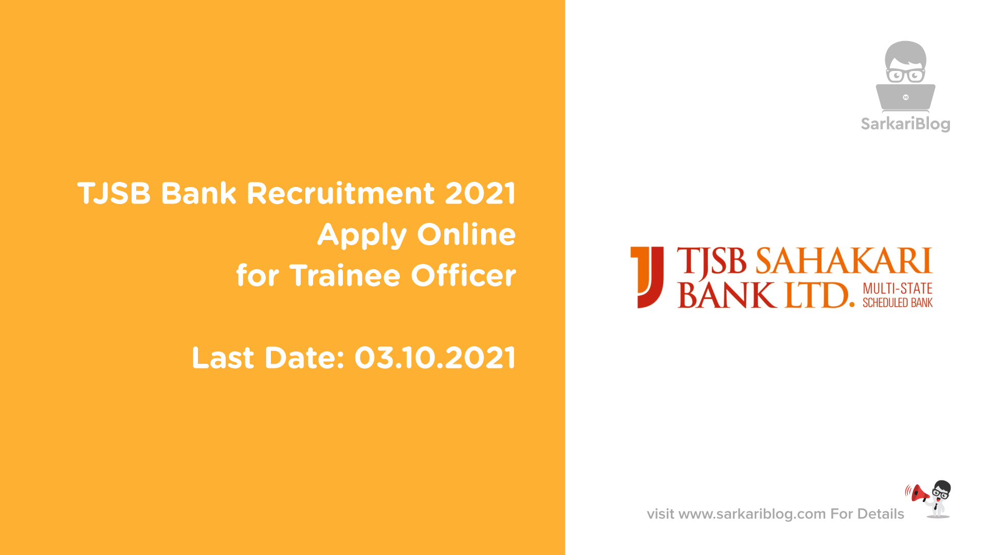 TJSB Bank Recruitment 2021 – Apply Online for Trainee Officer @ tjsbbank.co.in