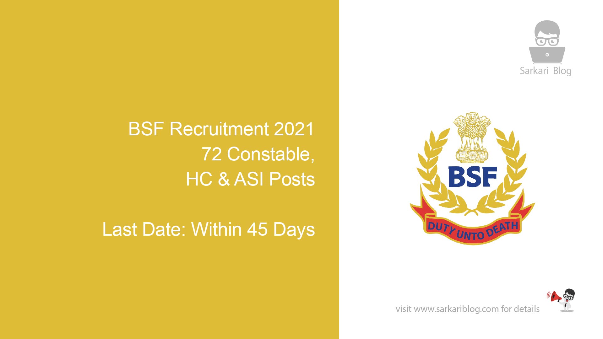 BSF Constable Recruitment 2021