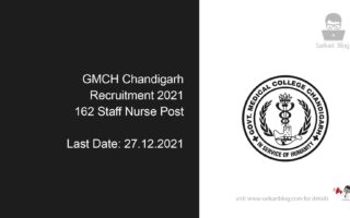 GMCH Chandigarh Recruitment 2021, 162 Staff Nurse Post