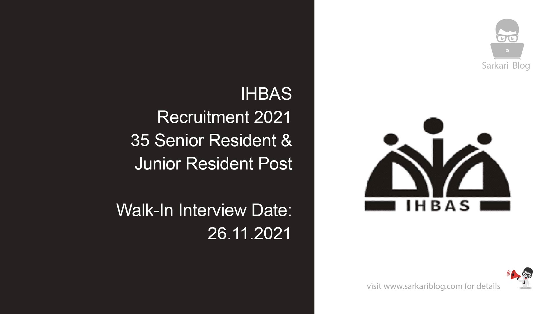 IHBAS Recruitment 2021