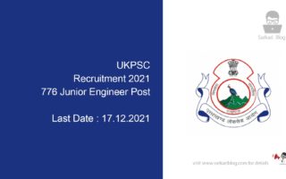 UKPSC Recruitment 2021, 776 Junior Engineer Posts