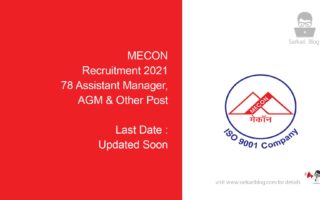 MECON Recruitment 2021, 78 Assistant Manager, AGM & Other Post