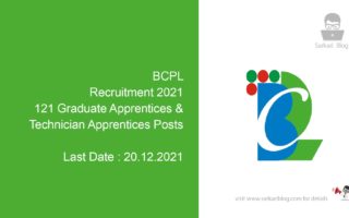 BCPL Recruitment 2021, 121 Graduate Apprentices & Technician Apprentices Posts