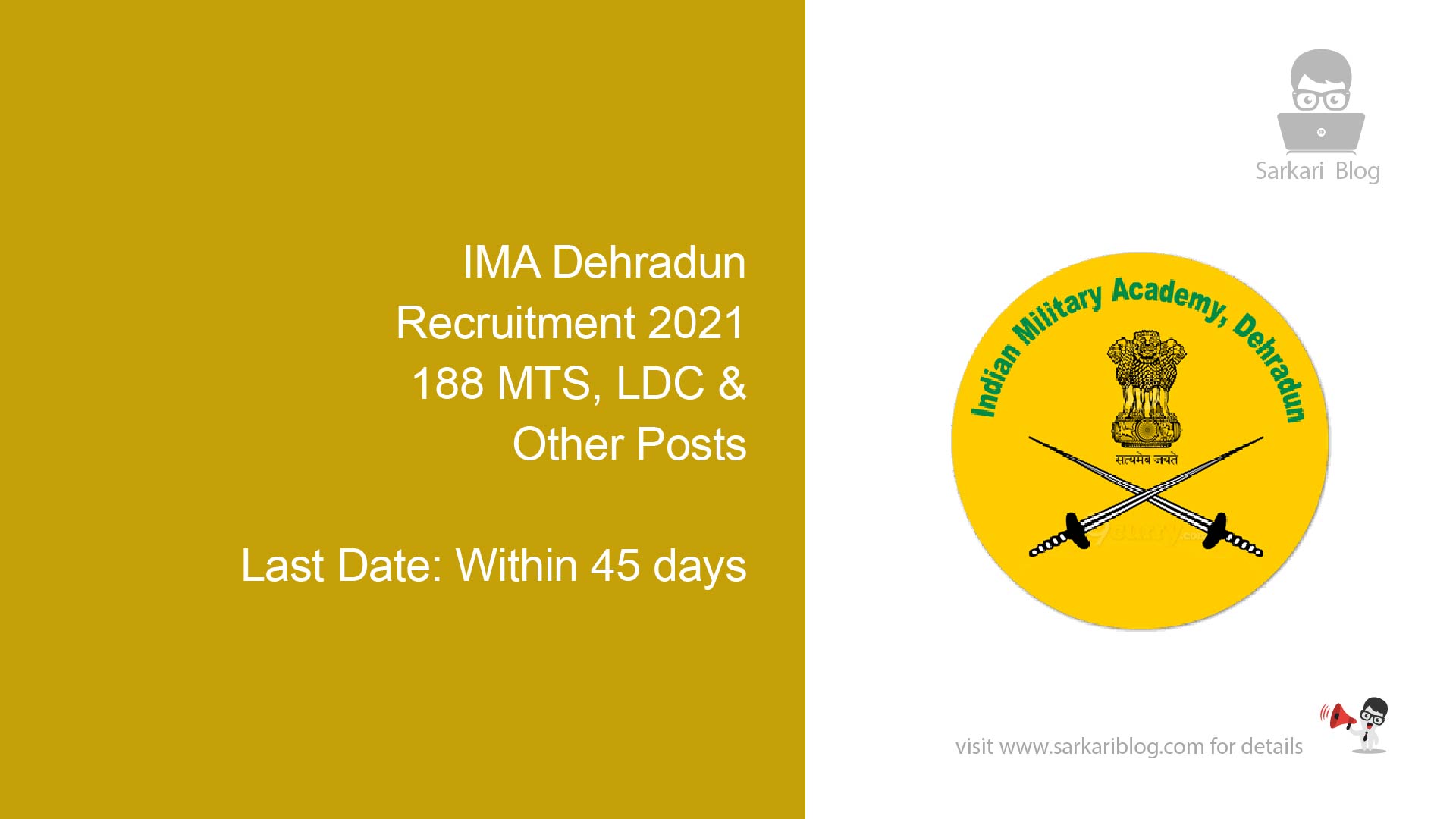 IMA Dehradun Recruitment 2021
