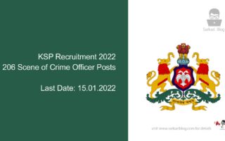 KSP Recruitment 2022, 206 Scene of Crime Officer Posts