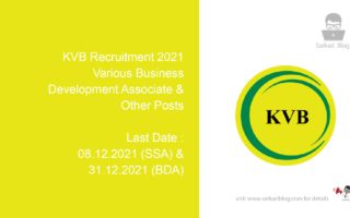 KVB Recruitment 2021, Various Business Development Associate & Other Posts