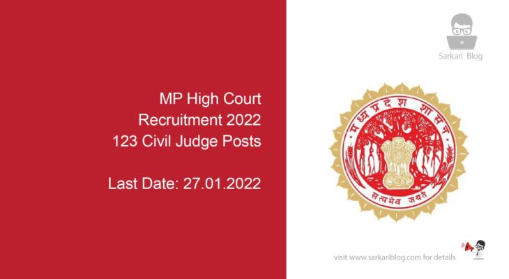 MP High Court Recruitment 2022, 123 Civil Judge Posts