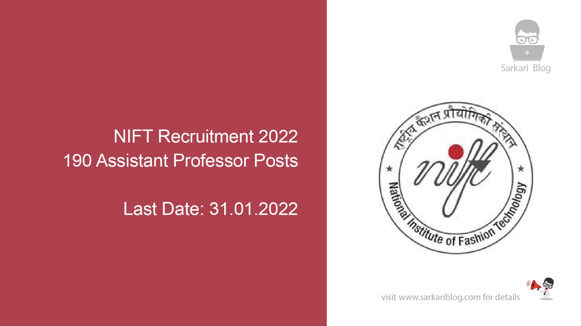 NIFT Recruitment 2022