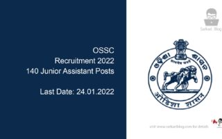 OSSC Recruitment 2022, 140 Junior Assistant Posts