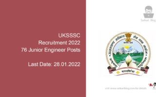 UKSSSC Recruitment 2022, 76 JE Posts