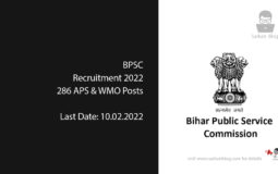 BPSC Recruitment 2022, 286 APS & WMO Posts