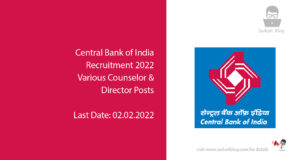 Central Bank of India Recruitment 2022, Various Counselor & Director Posts
