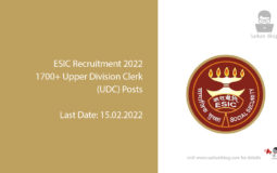 ESIC Recruitment 2022, 1700+ Upper Division Clerk (UDC) Posts