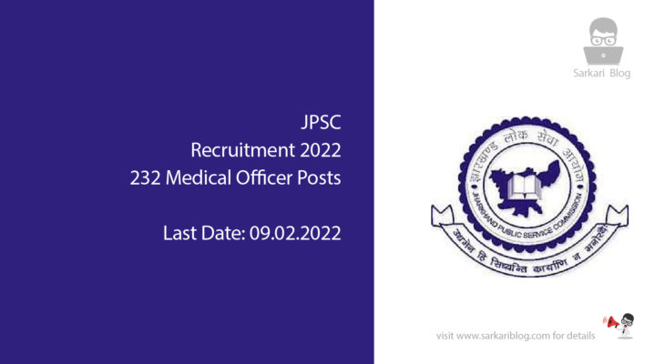JPSC Recruitment 2022, 232 Medical Officer Posts