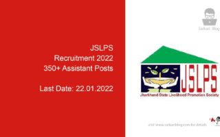 JSLPS Recruitment 2022, 350+ Assistant Posts