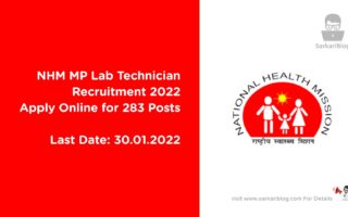 NHM MP Lab Technician Recruitment 2022 Apply Online for 283 Posts