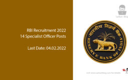 RBI Recruitment 2022, 14 Specialist Officer Posts
