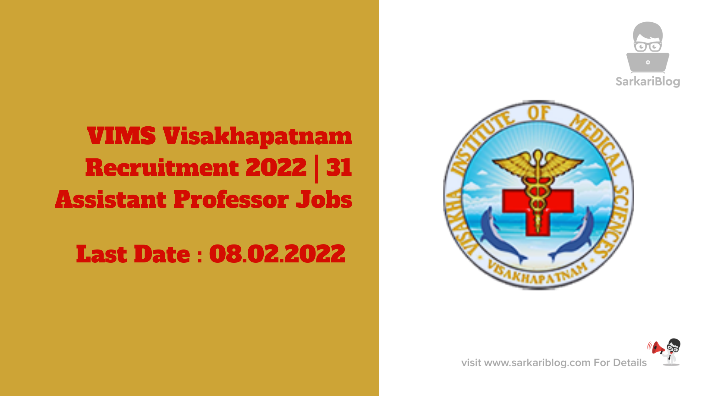 VIMS Visakhapatnam Recruitment 2022