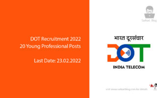 DOT Recruitment 2022, 20 Young Professional Posts
