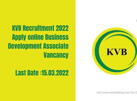 KVB Recruitment 2022| Apply online Business Development Associate Vancancy @ kvb.co.in