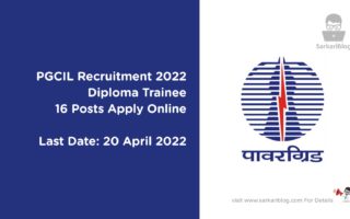 PGCIL Recruitment 2022 Diploma Trainee 16 Posts Apply Online