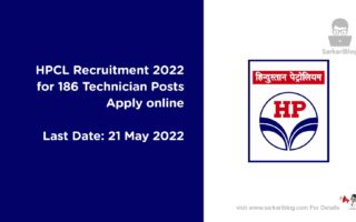 HPCL Recruitment 2022 – for 186 Technician Posts Apply Online