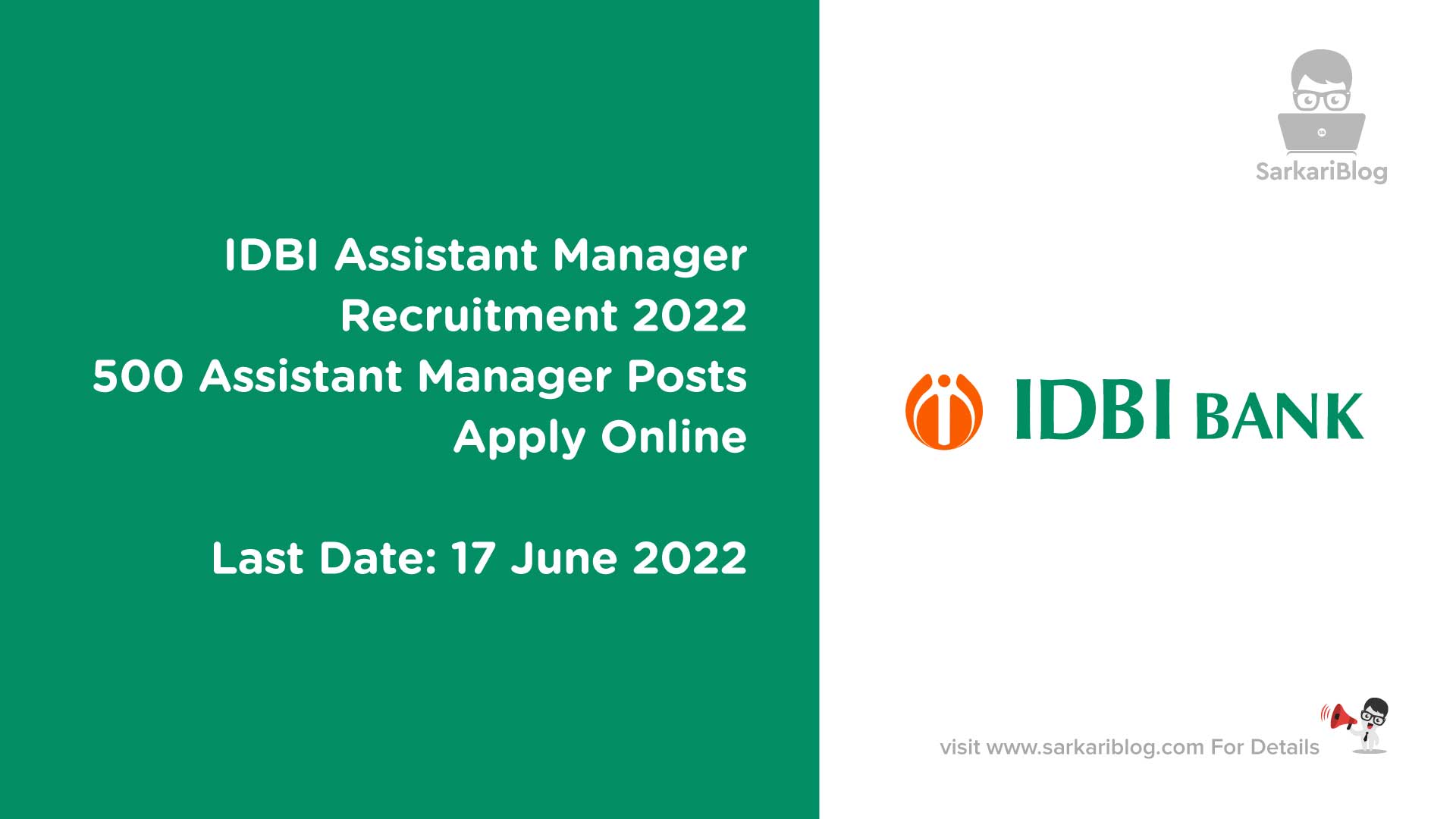 IDBI Assistant Manager Recruitment 2022