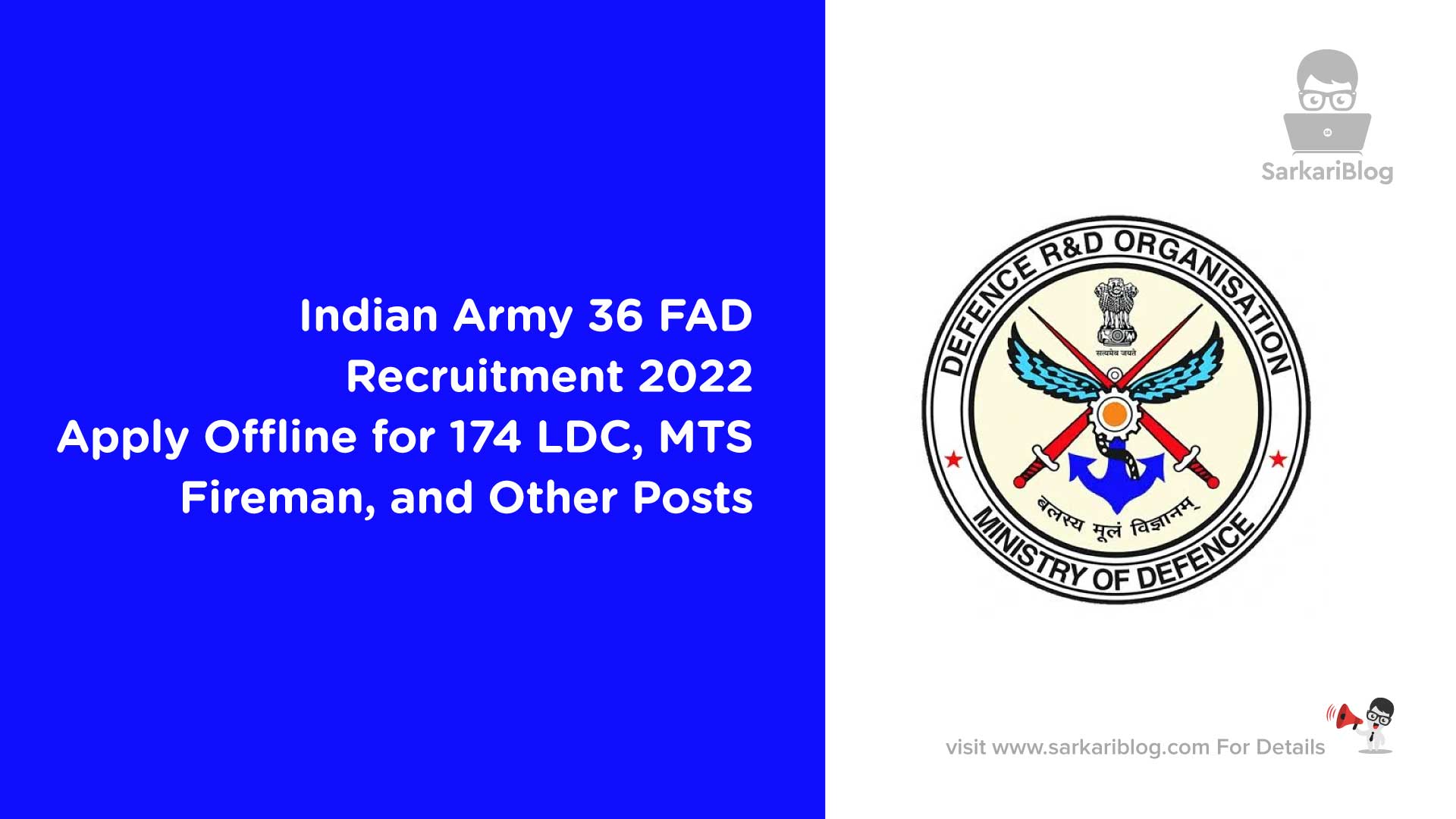 Indian Army 36 FAD Recruitment 2022