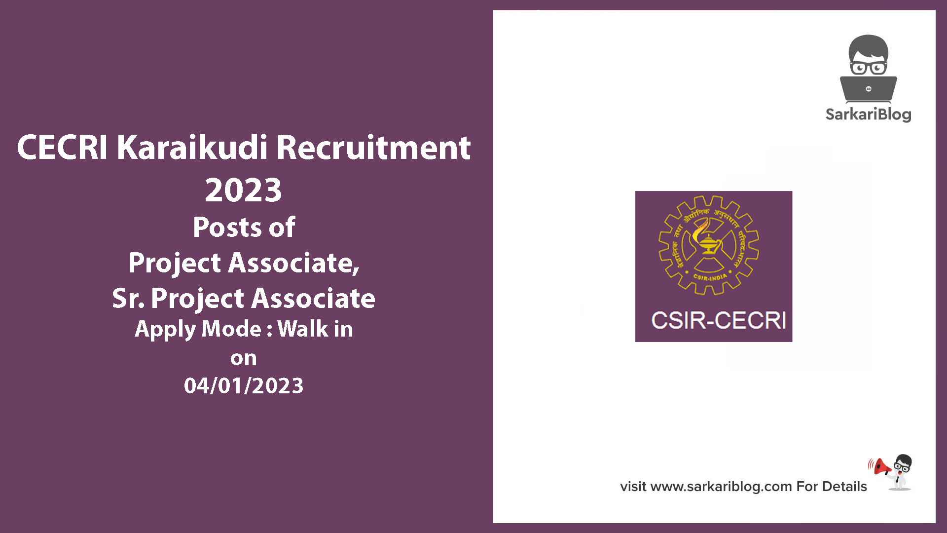 CECRI Karaikudi Recruitment 2023