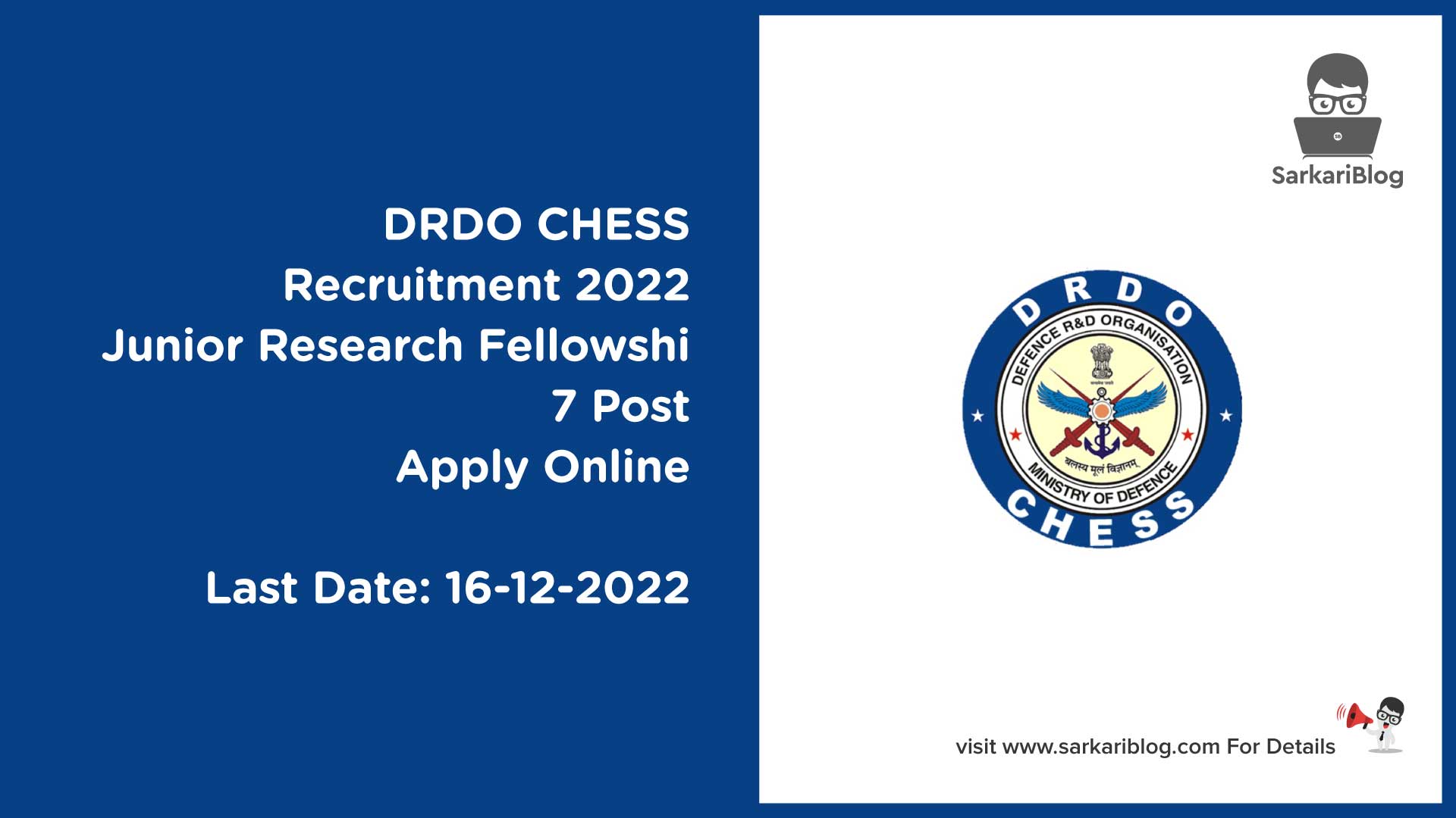 DRDO CHESS Recruitment 2022