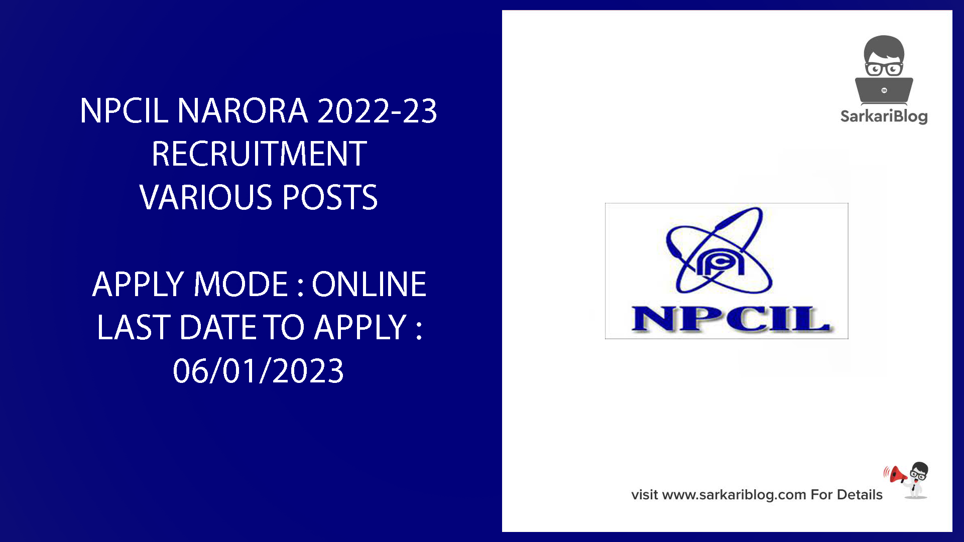 NPCIL 2022 23 RECRUITMENT | NPCIL Narora Recruitment 2022-23 - 89 Post Online