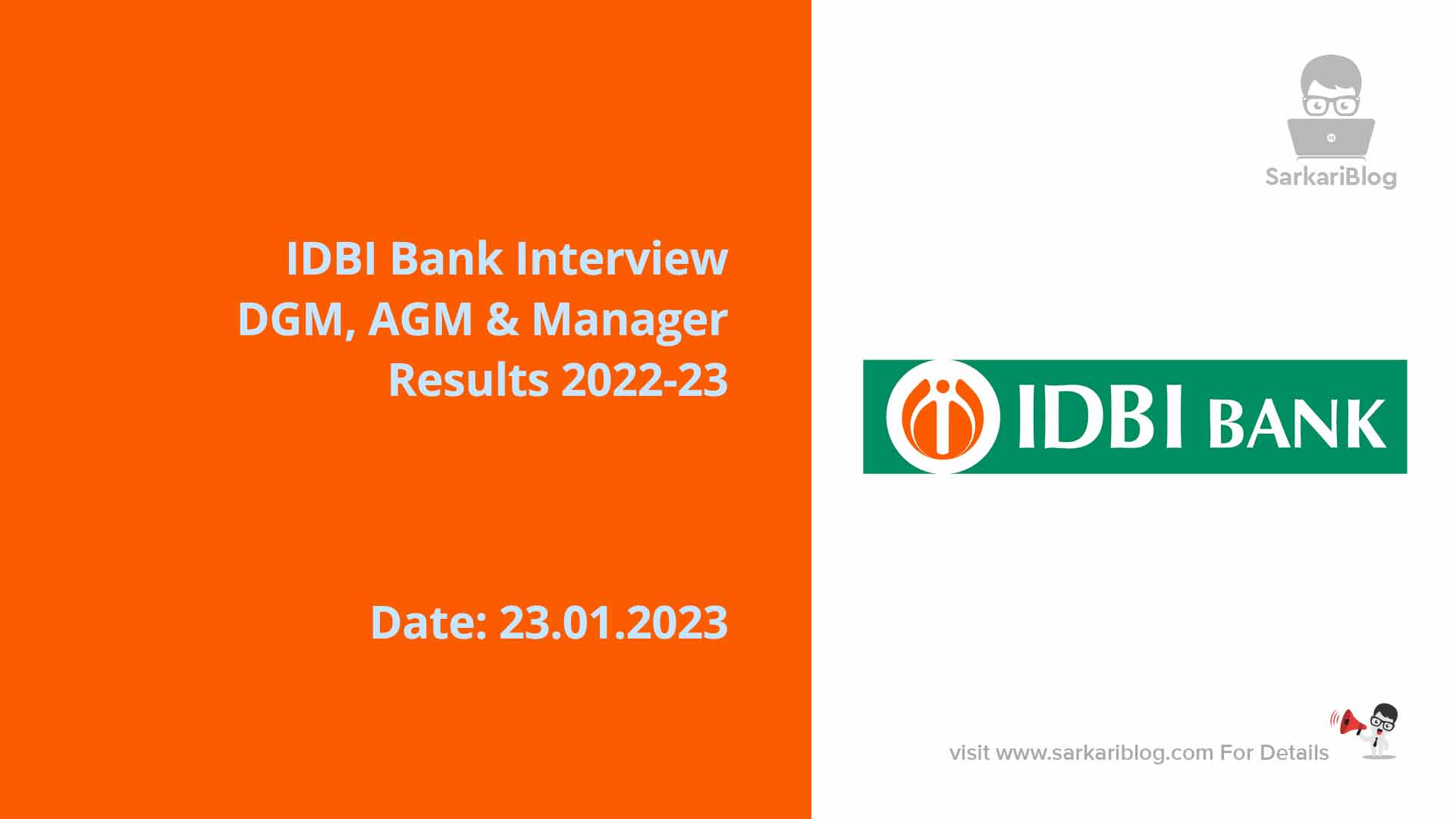 IDBI Bank Interview Results 2022-23