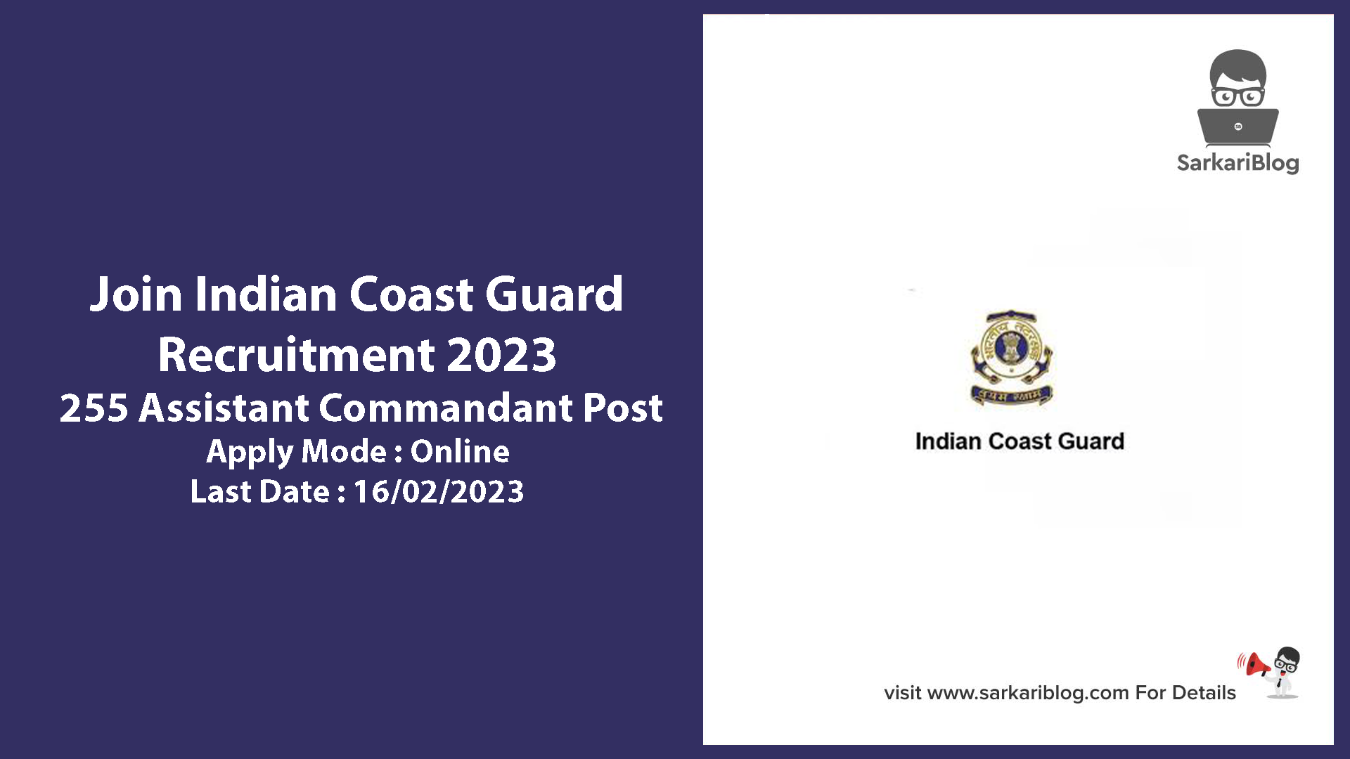 Join Indian Coast Guard Recruitment 2023