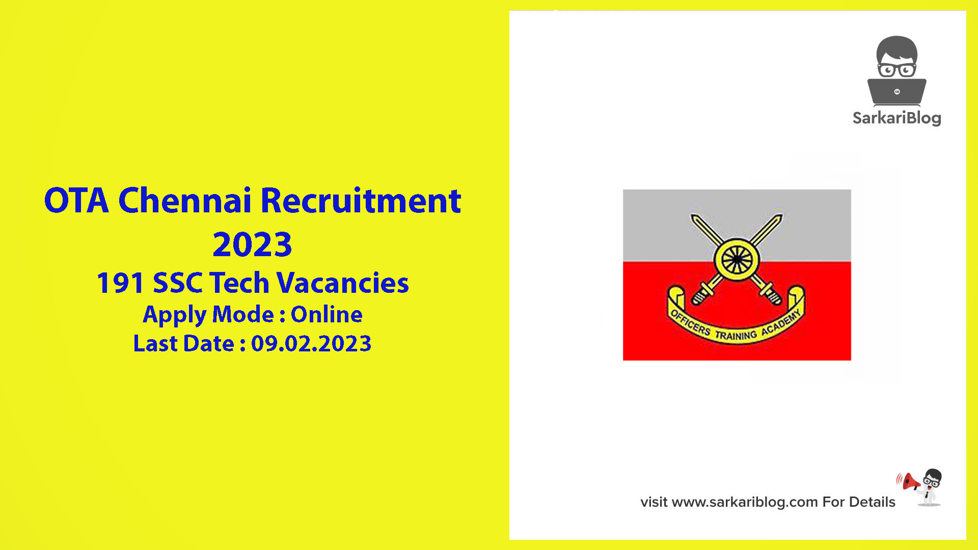 OTA Chennai Recruitment 2023