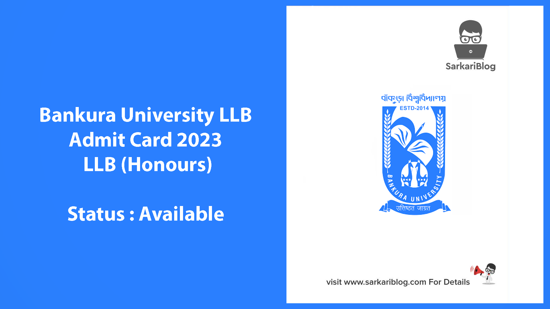 Bankura University LLB Admit Card 2023