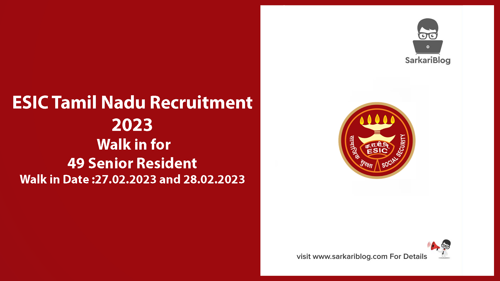 ESIC Tamil Nadu Recruitment 2023