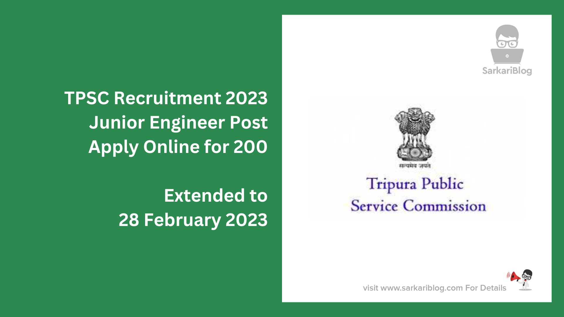 TPSC JE Recruitment 2023 Notification