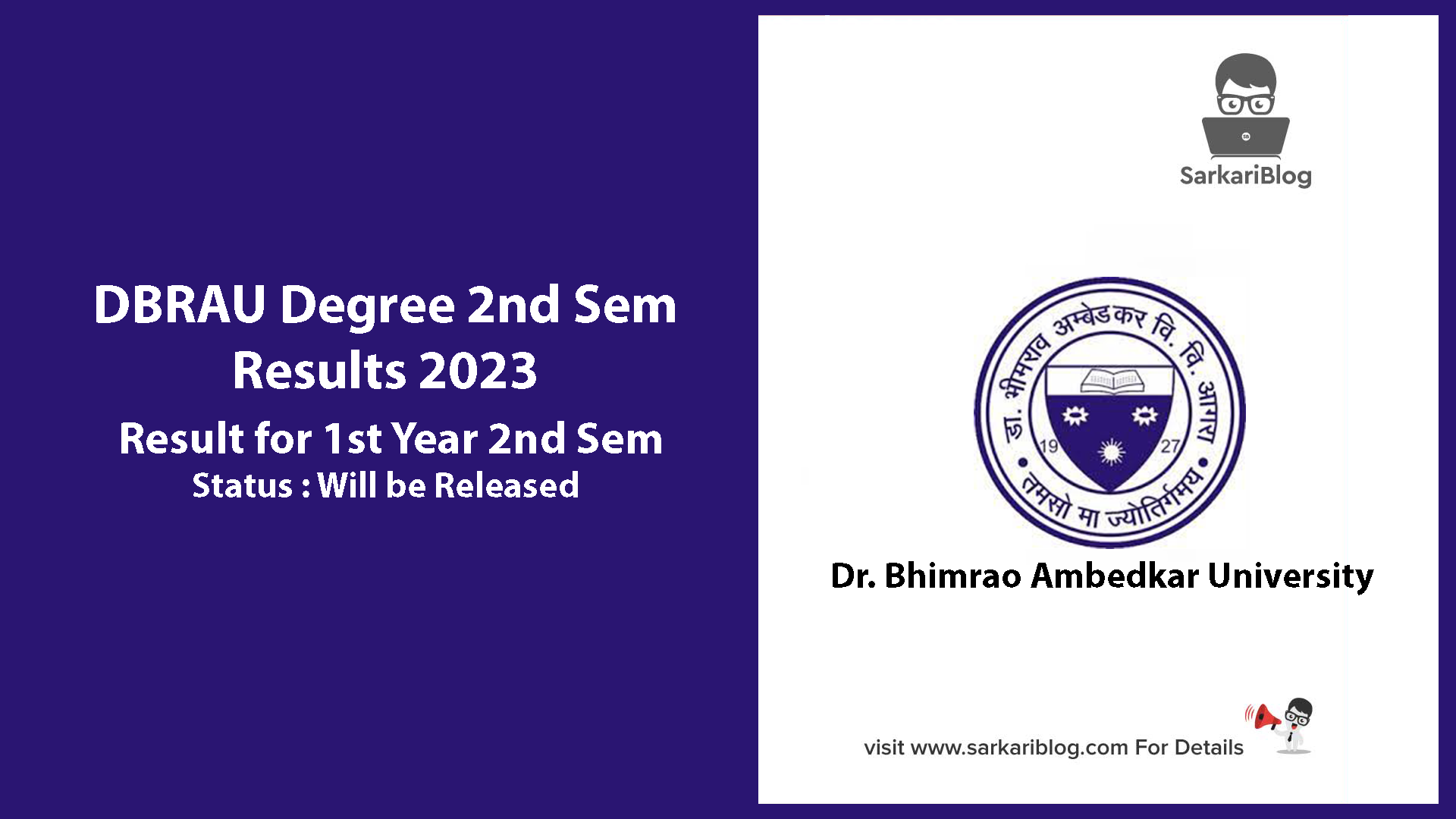 DBRAU Degree 2nd Sem Results 2023