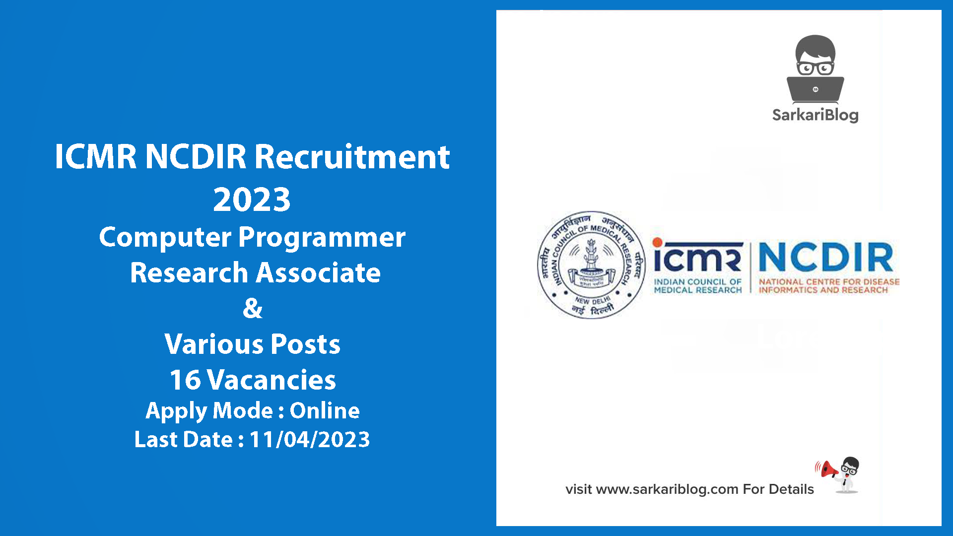 ICMR NCDIR Recruitment 2023