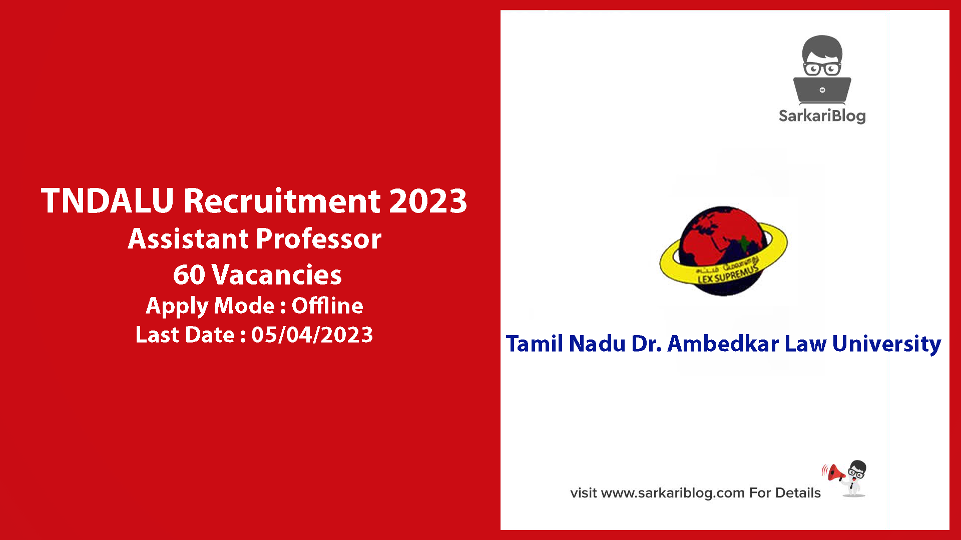 TNDALU Recruitment 2023