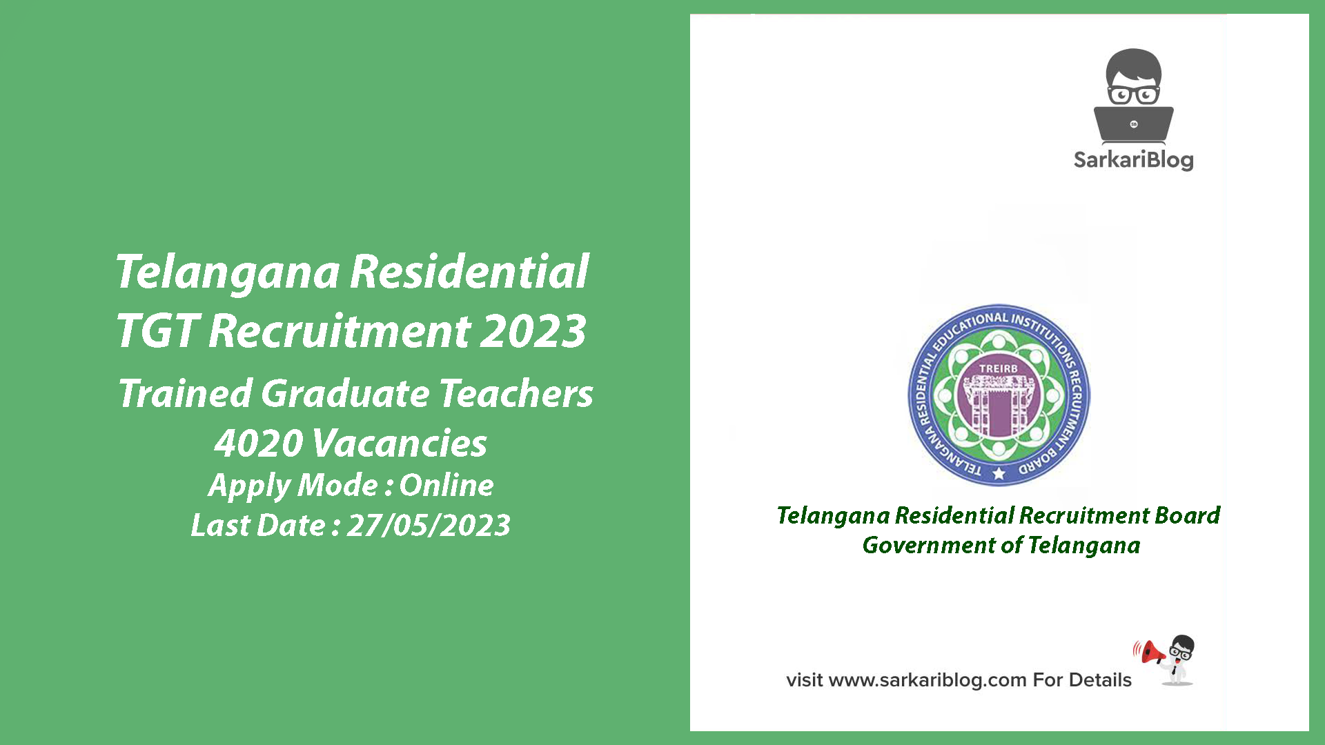 Telangana Residential TGT Recruitment 2023