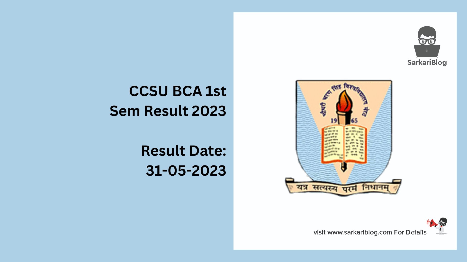 CCSU BCA 1st Sem Result 2023