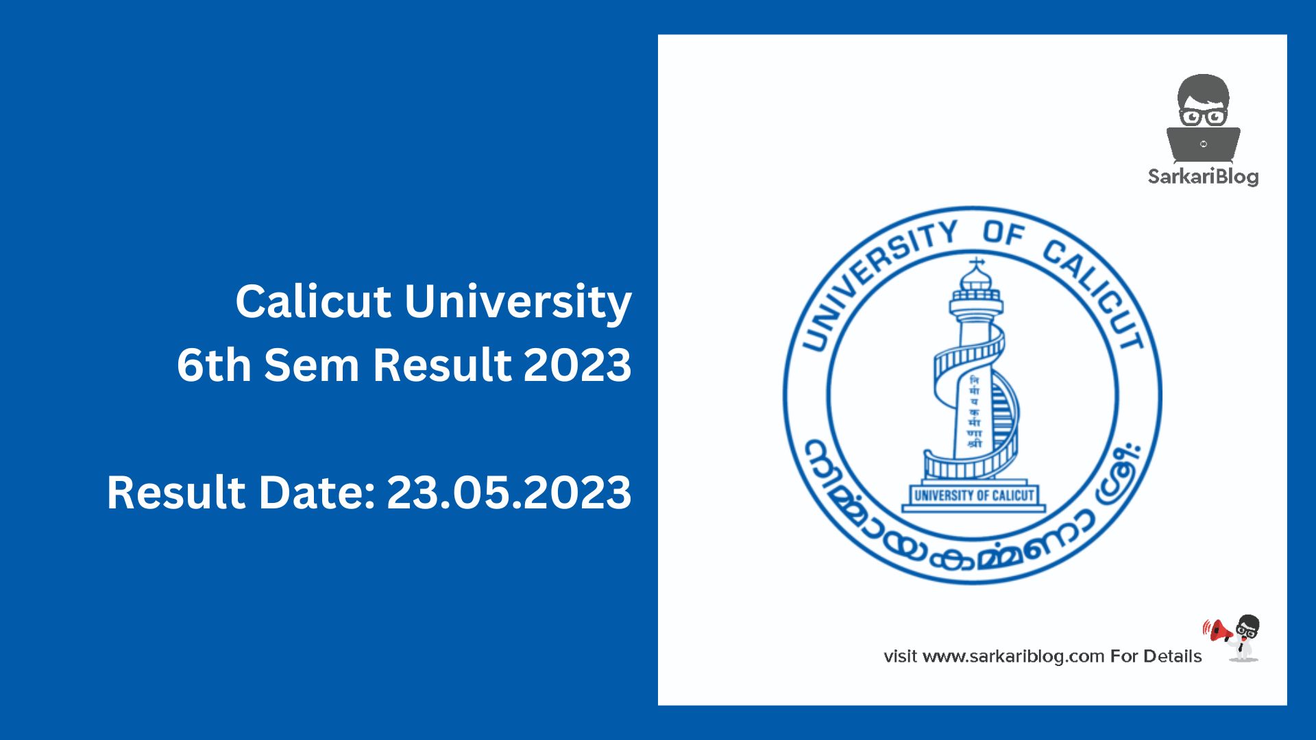Calicut University 6th Sem Result 2023