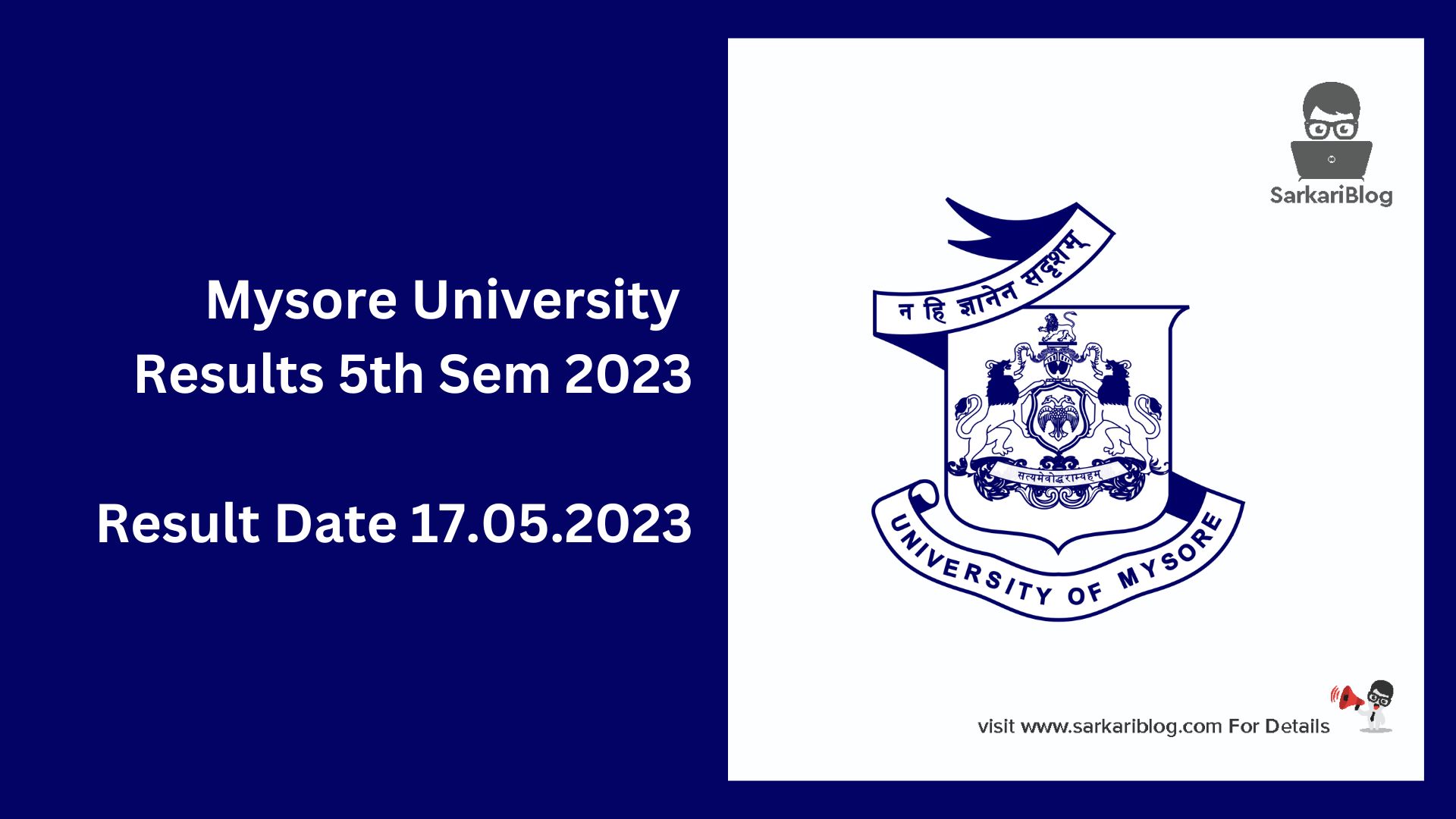 Mysore University Results 5th Sem 2023