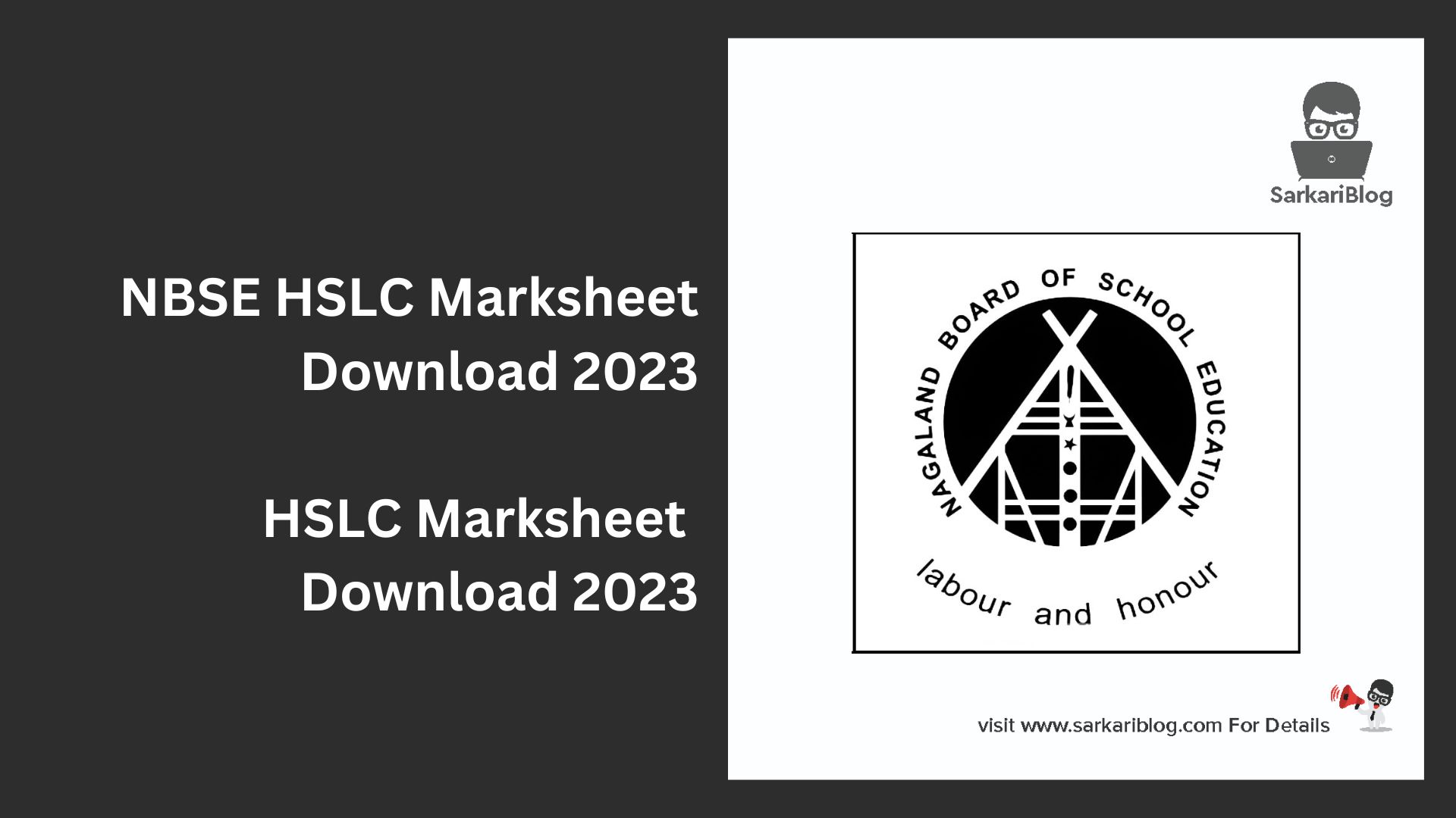 NBSE HSLC Marksheet Download 2023