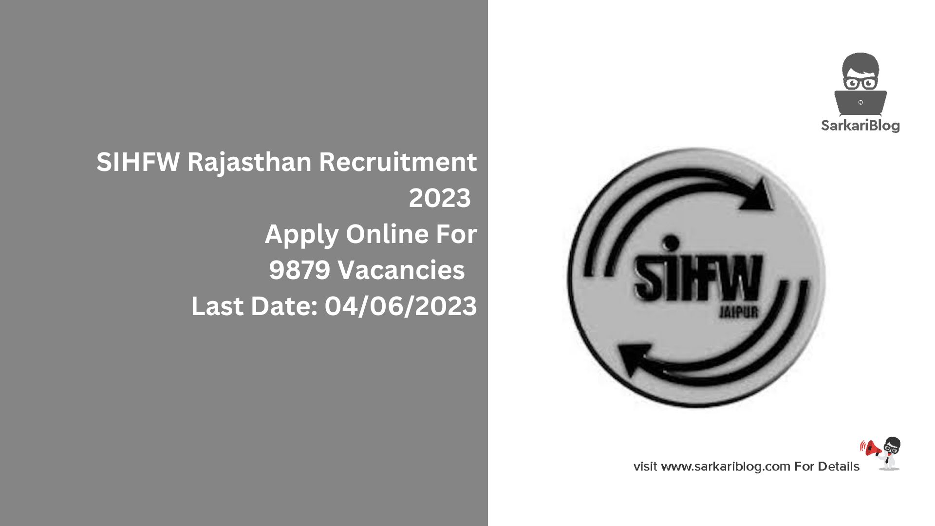 SIHFW Rajasthan Recruitment 2023
