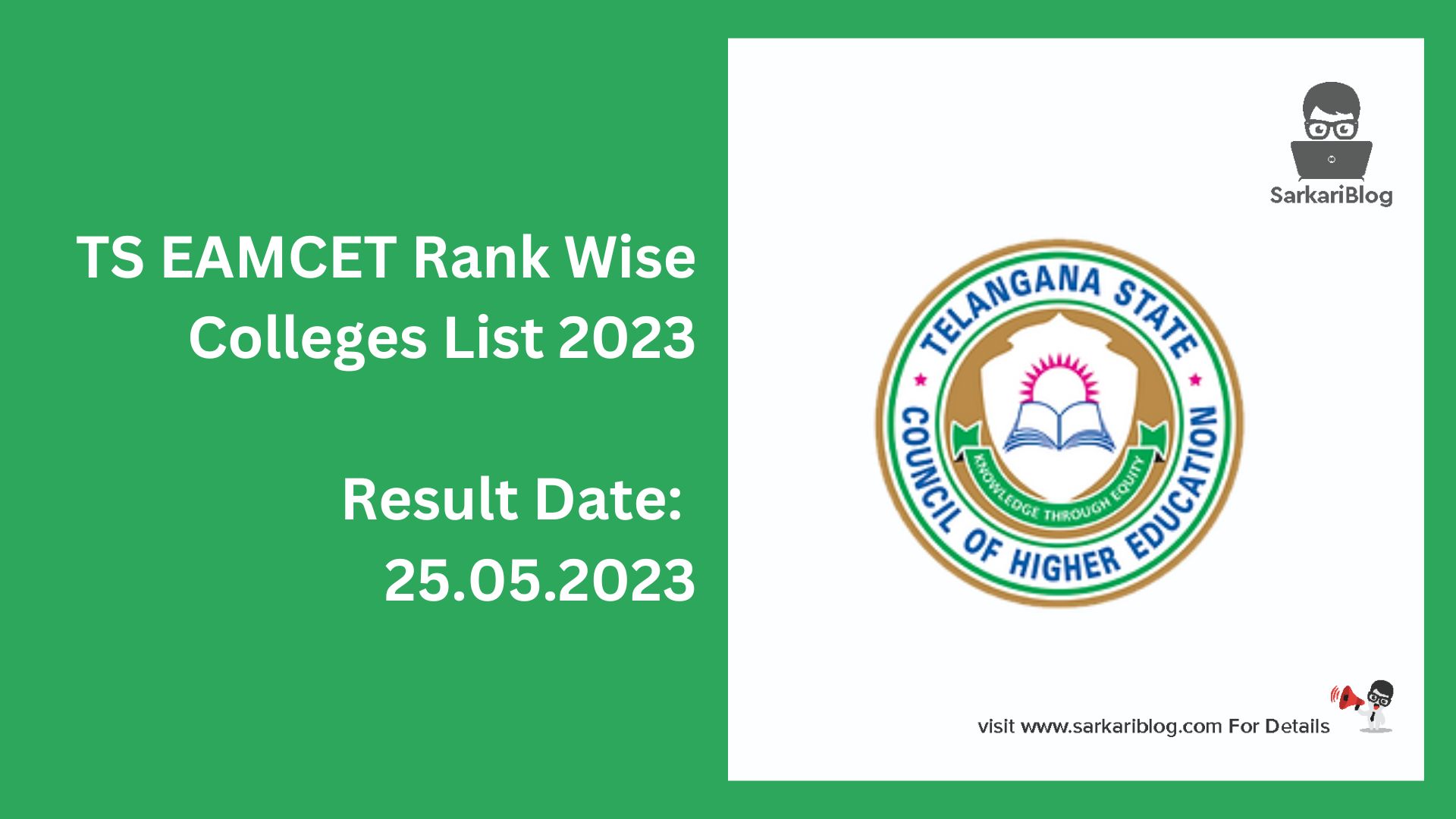 TS EAMCET Rank Wise Colleges List 2023