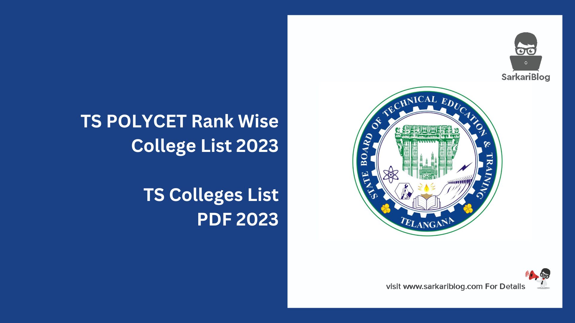 TS POLYCET Rank Wise College List 2023