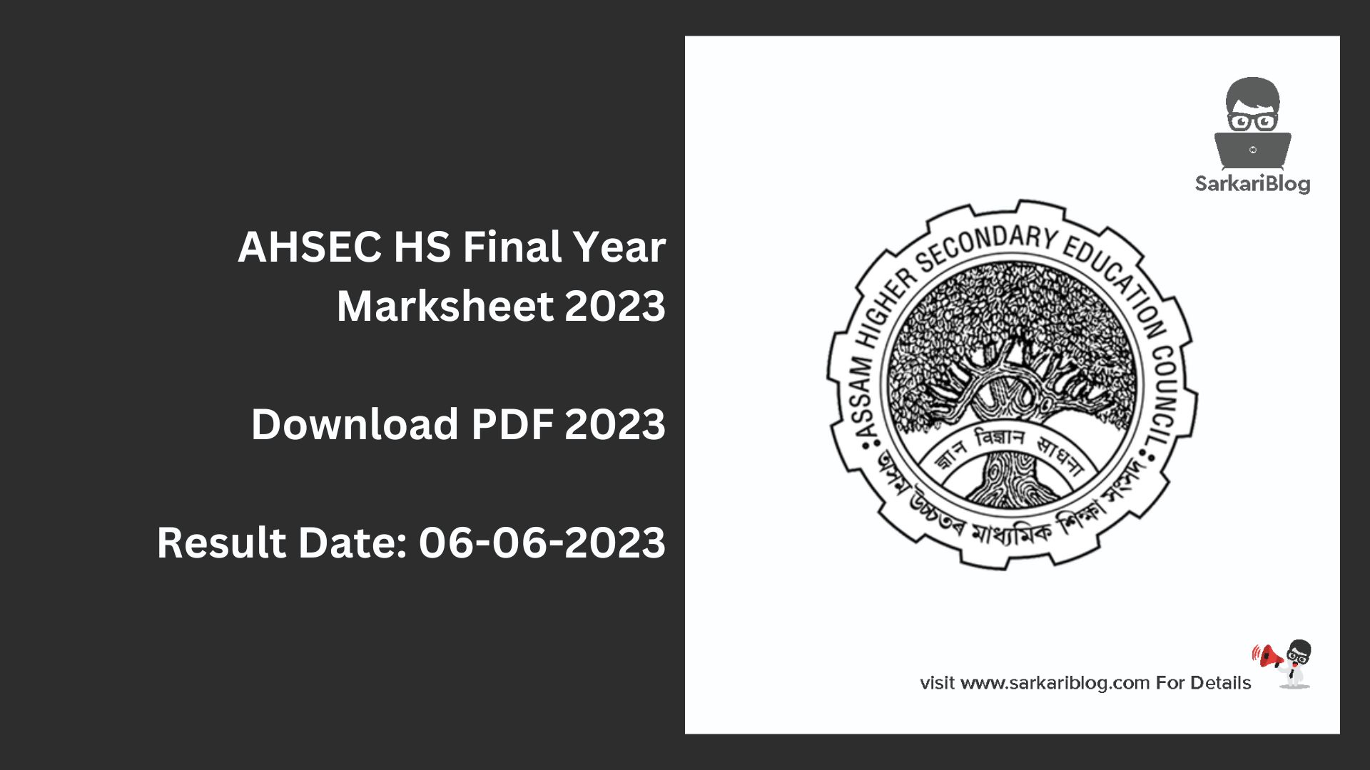 AHSEC HS Final Year Marksheet 2023